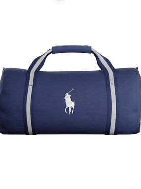 Polo Ralph Lauren Heritage Duffle Bag Navy Blue and White Large Weekender
